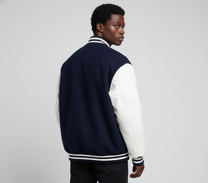 Veste bomber universitaire d'hiver pour homme sur mesure, imperméable, coupe-vent, manches en toile, streetwear, surdimensionnée, saison printemps - Product Image 6