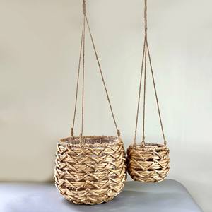 Paniers suspendus pour plantes, jardinières en jacinthe d'eau naturelle, jardinières artisanales, vente en gros - Product Image 1