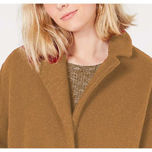 Collezione B Juniors: Cappotto Reversibile in Ecopelliccia, Trench in Lana Stampata Color Cammello, Taglia Media, Imbottitura in Cotone, Cintura in Pelliccia di Coniglio - Product Image 3