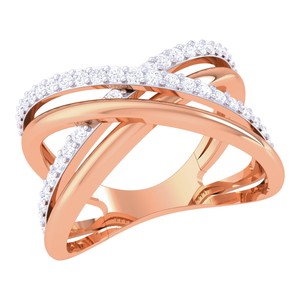 Anillo de Diamante Cultivado en Laboratorio de Oro Blanco de 14K, 0.36ct, Corte Brillante, Diseño en X, Elegante Anillo de Boda para Mujer, Certificado IGI - Product Image 3