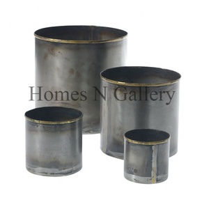 New Attractive Design Garden Decorative Planters Superior Quality Hammered Green Plant With Handle Garden Decor - Product Image 3