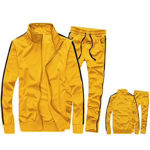 Conjunto de chándal para hombre, chándal de secado rápido, transpirable, color sólido, retazos, deportes cálidos, chándales personalizados, venta al por mayor - Product Image 5