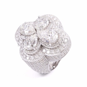 Anillo de Lujo de Plata de Ley 925 con Incrustaciones de Diamantes de Moissanita Originales en Corte Pera, Personalizado y a Medida, para Boda o Fiesta, en Oro - Product Image 4