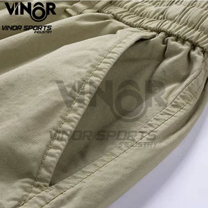 Pantalones cortos de algodón Cargo de verano para hombre, pantalones cortos informales con múltiples bolsillos, cintura elástica, pantalones para correr de primavera, pantalones cortos de playa y Joggers de moda - Product Image 3