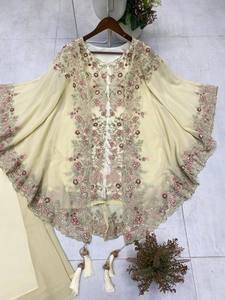 <b>KURTA</b> PLAZO PAIR SHRUGE THERR PIECE Floral Regular Natural Waistline Vintage Design Modern Party <b>Women's</b> ZAIN EXPORTS Quick Dry - Product Image 4