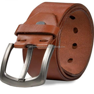 Cinturón informal de cuero para hombre, hebilla de latón ajustable con acabado plateado, resistente, a la moda, venta al por mayor - Product Image 2