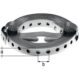 Bandes perforées en acier galvanisé, épaisseur 1 mm, longueur 10 m, taille B20 - Product Image 1