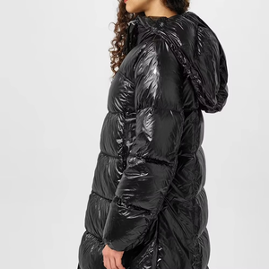 แจ็กเก็ตขนเป็ดยาวมีฮู้ดสำหรับผู้หญิงเนื้อผ้าฝ้ายระบายอากาศได้ดี - Product Image 3