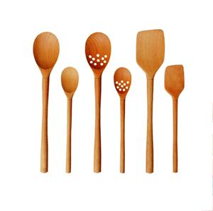 เครื่องครัวไม้ช้อนแกงไม้และตะหลิวด้ามยาวชุดเสิร์ฟสลัดทำจากไม้2ชิ้นเครื่องครัวไม่ซ้ำใคร - Product Image 6