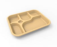 Assiettes jetables de canne à sucre blanche biodégradable 5 CP de qualité supérieure pour anniversaire à emporter