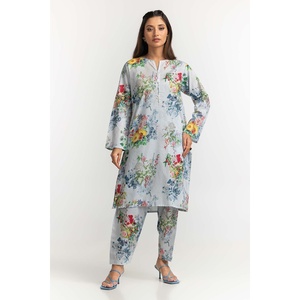 Conjunto de Camisa y Pantalón Dobby con Estampado Digital y Decoración de Botones IPS-24-16 - Product Image 1