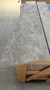 Azulejos de escalera de travertino plateado de diseño moderno 2024, tamaños de corte caído sin relleno, mármol de dolomita pulido para antigüedades - Product Image 2