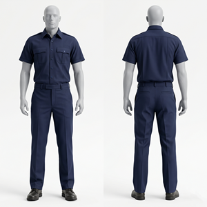 Uniforme de Guardia de Seguridad Resistente de Polialgodón de 240 GSM, Color Gris Claro, Diseño de Dos Bolsillos, Logotipo Personalizado - Product Image 5