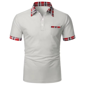 Vente en gros de t-shirts polo pour hommes de couleur unie avec logo personnalisé-Chemises à manches courtes et col à revers Chemises polo mode d'été - Product Image 1