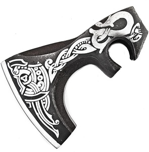 Hache Viking en Acier Carbone de Haute Qualité, Nouveau Design, Tête Gravée, Qualité Industrielle, Outil de Survie Extérieur Personnalisé, Tête Viking - Product Image 3