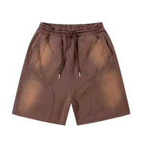 STARLIGHT-Pantalones cortos de chándal de alta calidad para hombre, cintura ajustable, ajustados, lavado ácido, color liso, para correr - Product Image 1