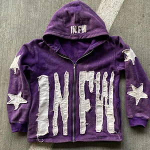 Sweat à capuche zippé intégral imprimé en coton lourd de qualité supérieure mode féminine OEM Streetwear saison d'hiver fabriqué au Pakistan - Product Image 1