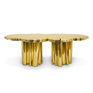 Fortuna Contemporary Dining <b>Table</b> Set Handmade Metal Wood Glass Elegant and Modern Farmhouse & Hotel Furniture - Product Image 1
