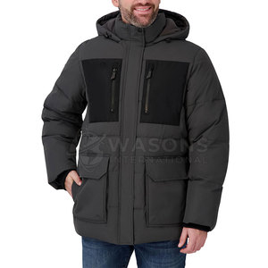 Minimalist <b>Men</b> Hooded Puffer Jacket Simple Lightweight Warm Winter Front Logo Clean Style Outerwear 2026 - Product Image 5