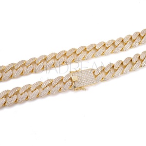 Fine chaîne cubaine Hip Hop Moissanite 925 argent Sterling pleine glacé personnalisé VVS chaîne à maillons cubains en gros - Product Image 2