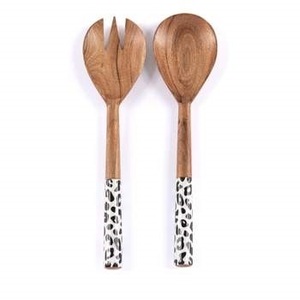 Best Selling Eco-Friendly MOON RISE CRAFT Classic Style Mango <b>Wood</b> Resin Salad <b>Spoon</b> <b>Set</b> for Parties Directly Manufacturer - Product Image 2