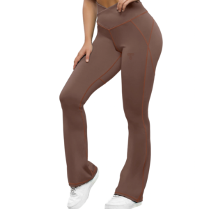 Leggings de yoga pour femmes respirant tricoté taille haute antibactérien Fitness course à pied sport Jogging pantalon - Product Image 1