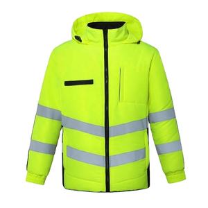 Chaquetas de seguridad vial reflectantes de seguridad de invierno reflectantes para empleados de construcción en precio al por mayor con trabajo personalizado - Product Image 2