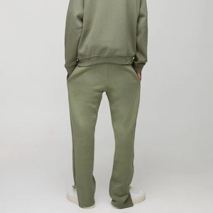 กางเกงวอร์มขาบานสำหรับผู้ชายกางเกงวอร์มผ้าคอตตอนสีพื้นระบายอากาศได้ดีออกใหม่ - Product Image 3