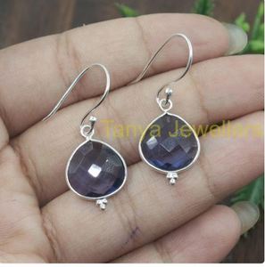 Iolite <b>Earrings</b> 925 Sterling Silver <b>Earrings</b> Blue Stone <b>Earrings</b> <b>Handmade</b> <b>Earrings</b> Dangle <b>Earrings</b> Iolite Jewelry Gift for Women - Product Image 4