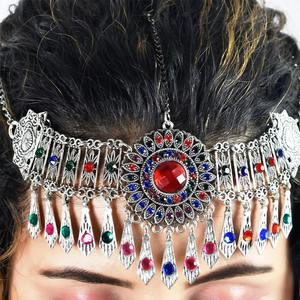 Joyería Tradicional Afgana Étnica Hecha a Mano con Diamantes Geométricos de Latón Ecológica de Moda Vintage para Mujer Boda - Product Image 3