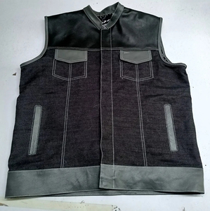 Gilet d'hiver en cuir PU pour homme, style motard, col en V, fermeture éclair, taille ajustable, coupe classique, imprimé, séchage rapide, anti-plis - Product Image 3