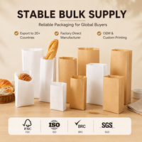 Sac en papier premium pour la livraison de burgers et sandwichs, à fond plat renforcé, autoportant, sûr et résistant à l'huile, pour plats à emporter