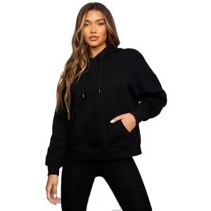 De alta calidad de las mujeres de lana de algodón con capucha Casual 2022 nuevo diseño personalizado al por mayor tamaño de Color estilo ODM - Product Image 2