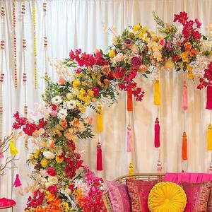 20-100 Silk Tassel Garland String for Wedding Backdrop Colourful Prop Mehndi Backdrop Tassel Garlands <b>Mexican</b> Fiesta Decor - Product Image 2