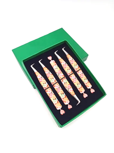 Pince à épiler à pointe en fibre de marque privée 45 90 degrés en forme de L pince à épiler extension de cils volume pince à épiler - Product Image 6