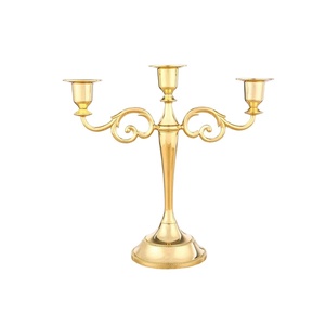 Traditional Style Gold Plated Candle Holder Best Selling Wedding Decorative Tabletop Candle Holder Manufacturer From India - Product Image 1