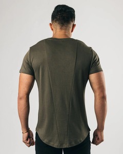 Cubierta de bomba de alta calidad personalizada con cuello en V manga corta lavado ácido ecológico para hombres camisa de gimnasio de poliéster 100% de gran tamaño - Product Image 6