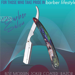 Rasoir de précision professionnel 100% acier inoxydable pour barbier, lame droite, salon de coiffure, outil de rasage Joker - Product Image 2