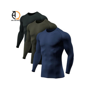 เสื้อแรชการ์ดแขนยาวสำหรับผู้ชาย พิมพ์โลโก้ได้ คุณภาพสูง ระบายอากาศได้ดี สีพื้น สำหรับผู้ใหญ่ - Product Image 1