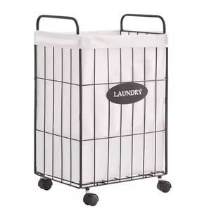 Cesta de lavandería de metal redonda con acabado elegante, duradera y adecuada para interiores modernos - Product Image 3