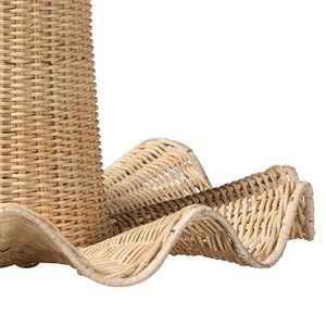 โคมไฟหวายสานแบบสร้างสรรค์จากธรรมชาติโคมไฟระย้ารูปคลื่นที่เป็นเอกลักษณ์สำหรับตกแต่งบ้านและการออกแบบให้แสงสว่างเป็นมิตรกับสิ่งแวดล้อม - Product Image 2