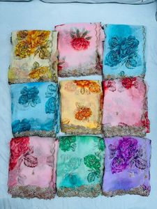 ผ้าปักผ้าไหมเนื้อนุ่มความกว้าง44หรูหราสำหรับเด็กผู้หญิงและ lehengas 185 /m ขายส่งและเป็นจำนวนมาก - Product Image 4