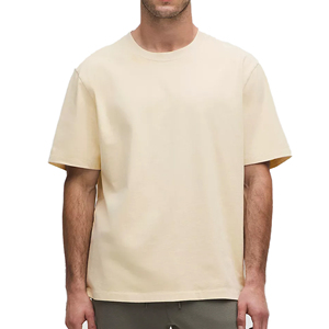 T-shirt personnalisable en jersey de coton épais délavé à manches courtes, coupe décontractée à épaules tombantes, grande taille pour homme, haute qualité - Product Image 4