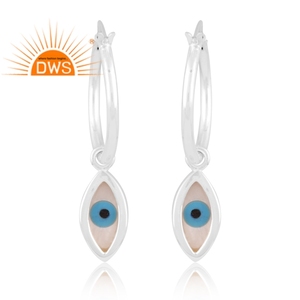 Pendiente colgante de nácar natural de plata de ley fina de última tendencia, joyería personalizada para mujer, regalo para ella - Product Image 4