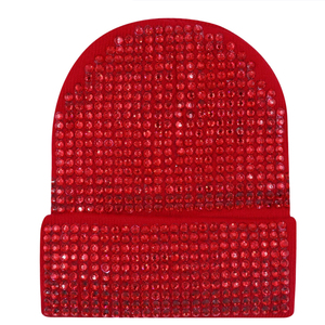 Bonnet d'hiver en strass de haute qualité en gros avec logo personnalisé, fabrication professionnelle, bonnet jacquard pour l'hiver - Product Image 1