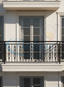 Grille de porte en fonte solide, technique de moulage au sable hautement polie, sécurité d'entrée durable, garde-corps de balcon, design moderne - Product Image 4