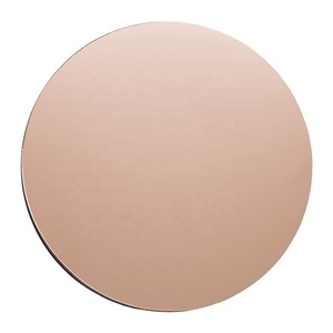 <span class=keywords><strong>Miroir</strong></span> mural décoratif moderne SWT, <span class=keywords><strong>grand</strong></span> <span class=keywords><strong>miroir</strong></span> contemporain <span class=keywords><strong>vintage</strong></span> de couleur or rose teinté - Product Image 1