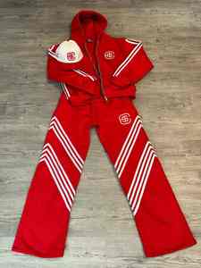 100% coton survêtement survêtement costumes Slim Fit hiver Streetwear Vintage imprimé survêtement blancs hommes survêtement français Terry survêtements - Product Image 2