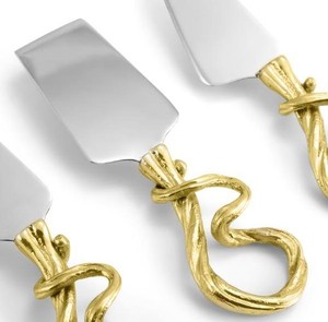 Juego de cuchillos para queso con forma de cuerda de color dorado hecho a mano de latón de primera calidad a precio mayorista - Product Image 5