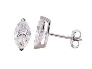 OEM vente en gros en or blanc 14K exquis 2,00Ct princesse Moissanite boucles d'oreilles personnalisables 2,00Ct - Product Image 3